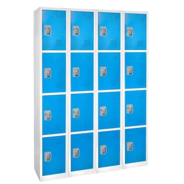 AdirOffice Steel 4 Door Compartment Key Lock Office Gym Storage School Locker 