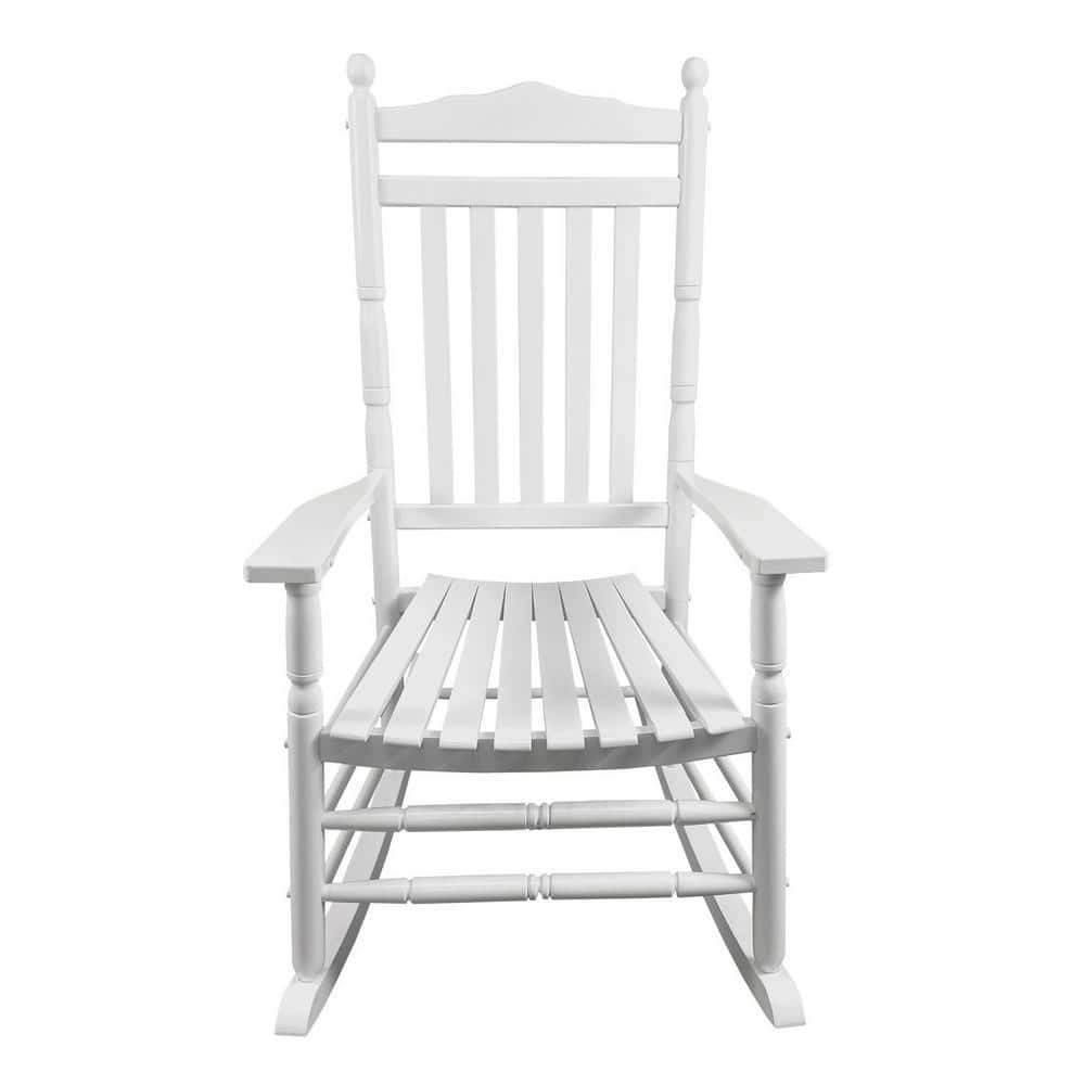 Miscool Anky White Wood Outdoor Rocking Chair RCHD1040379 - The Home Depot