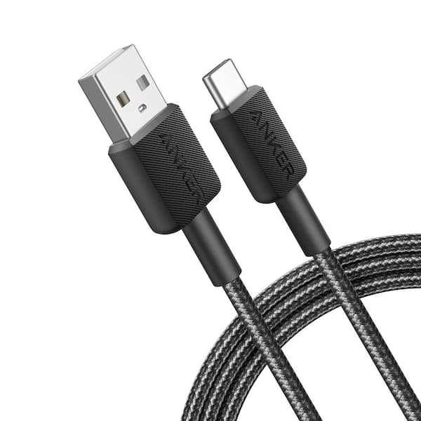 Anker Anker 322 USB-A to USB-C Cable, 6 ft. Braided, Black