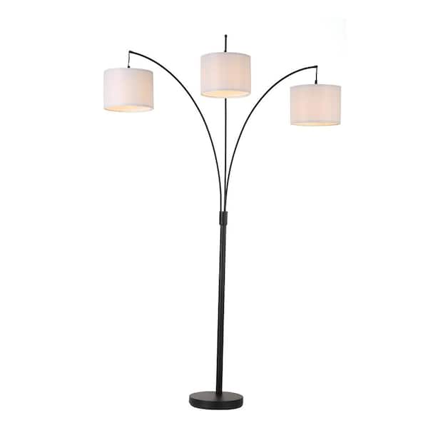 3 Light Black Tree Floor Lamp 409708, Black Lamp Shades At Home Depot