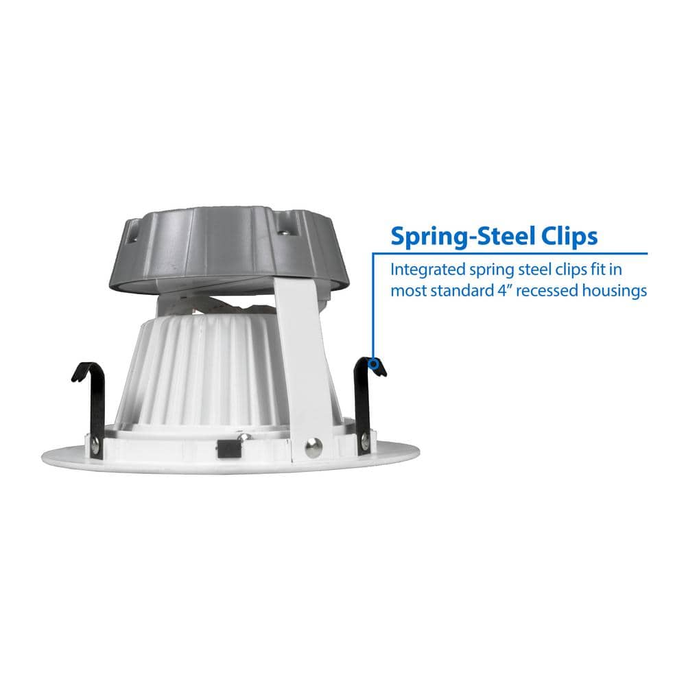 Eco-Friendly 4" White Aluminum LED Recessed Downlight, 2700K
