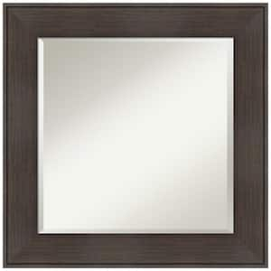 William Rustic Woodgrain 26.25 in. H x 26.25 in. W Framed Wall Mirror