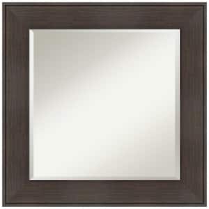 William Rustic Woodgrain 26.25 in. x 26.25 in. Rustic Square Framed Espresso Bathroom Vanity Mirror