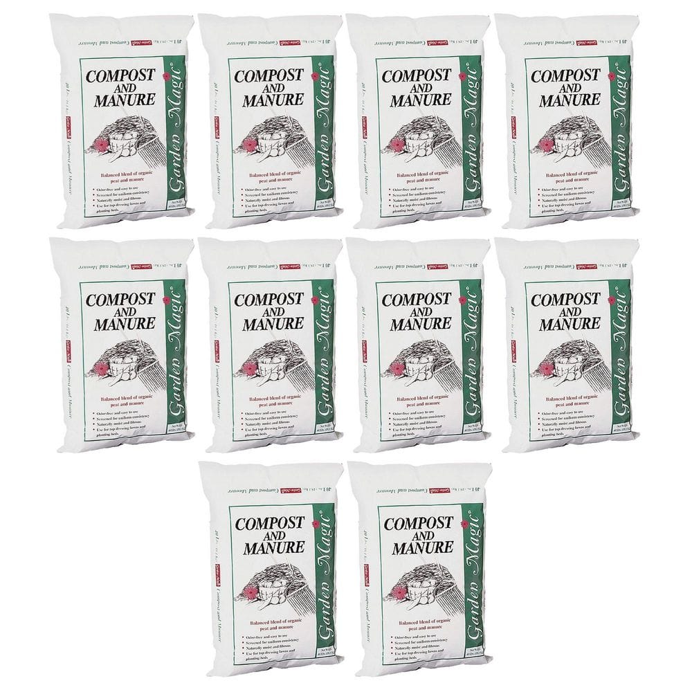 BACCTO Lawn Garden Compost and Manure Blend, 40 Pound Bag (10-Pack)