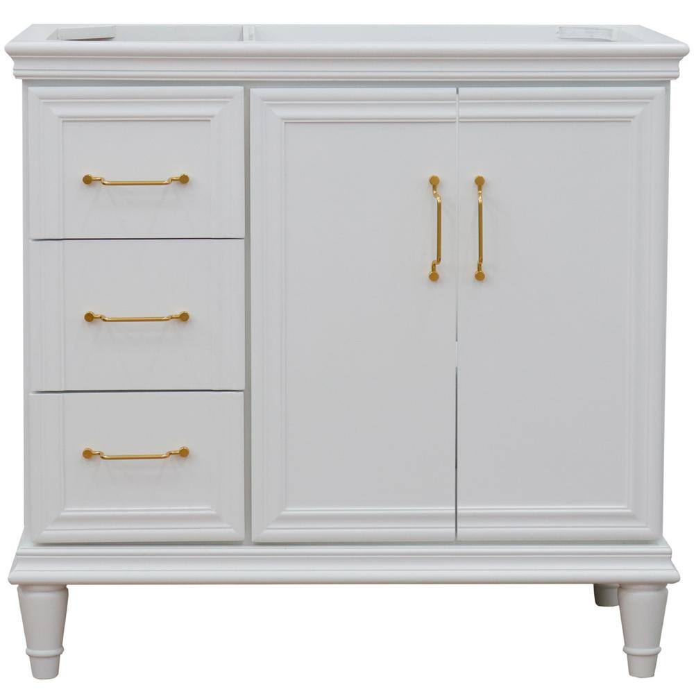 36 in. W x 21.5 in. D Single Bath Vanity Cabinet Only in White (Cabinet Doors on Right Side) price history on PriceWatchPro
