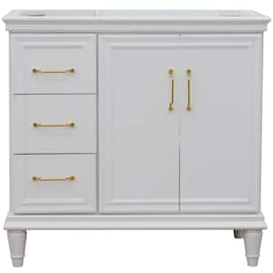 36 in. W x 21.5 in. D Single Bath Vanity Cabinet Only in White (Cabinet Doors on Right Side)