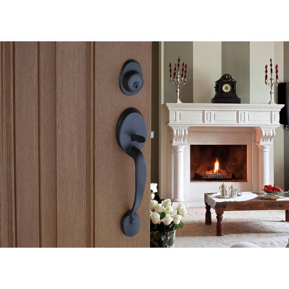 Tuscan Bronze Single Cylinder Deadbolt and Ball Knob Door Handleset