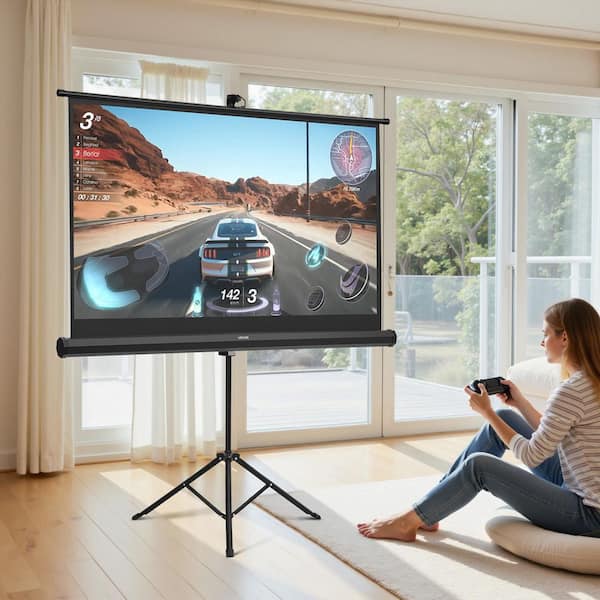 VEVOR Projector Screen with Stand, 60 in. 160° Wide Angle Indoor