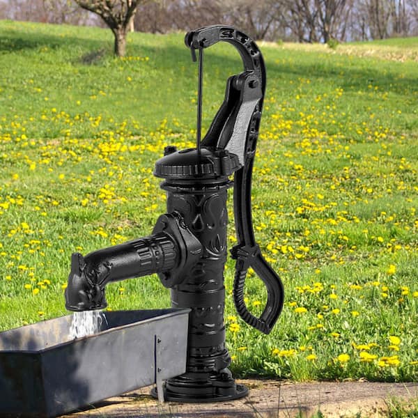 VEVOR Hand Water Pump 15.7 in. x 9.4 in. x 53.1 in. Retro Style Heavy Duty  Cast Iron Pitcher Pump and 26 in. Pump, Black YGHSFB1GO21CEWXJ3V0 - The  Home Depot