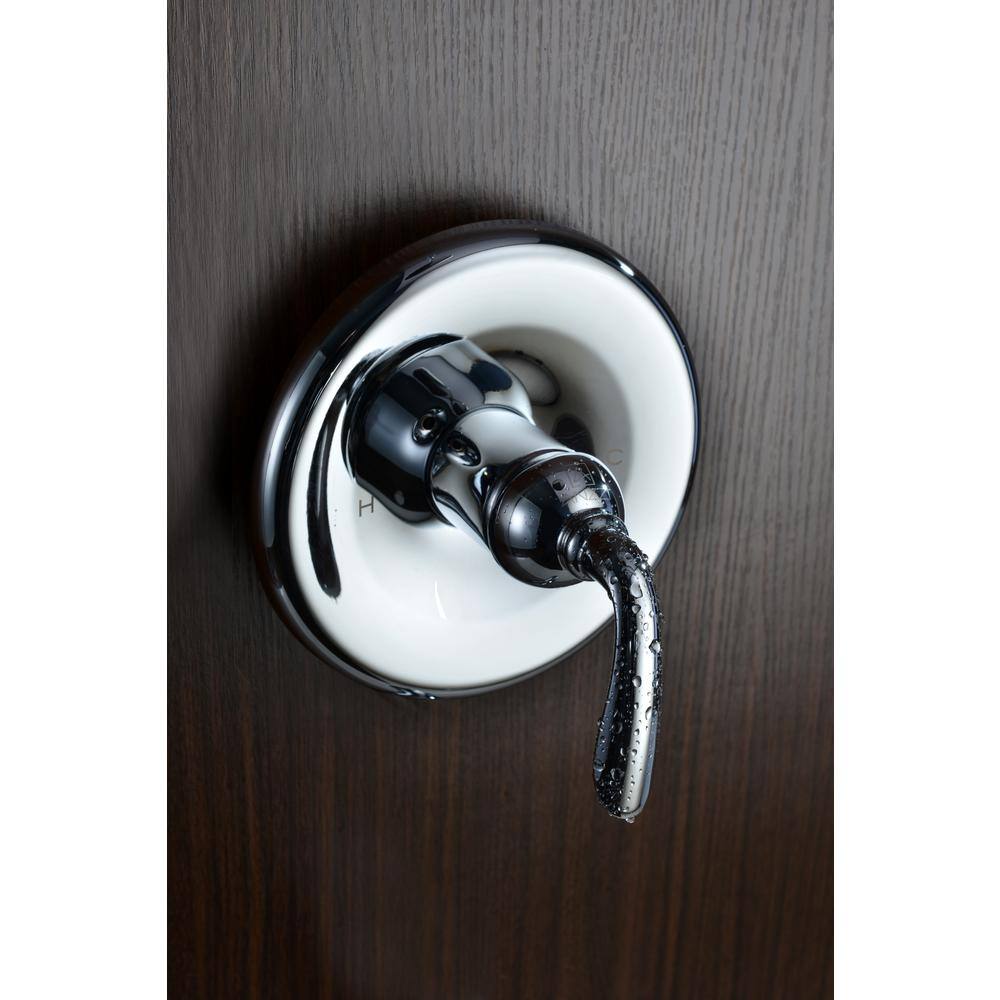Polished Chrome Wall Mounted Rain Showerhead and Faucet Set