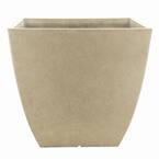 Newland Large 16 in. x 13.5 in. 40 Qt. High Density Resin Bone Square Outdoor Planter