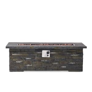56 in. 50,000 BTU Rectangular MGO Concrete Gas Outdoor Patio Fire Pit Table in Stone Gray