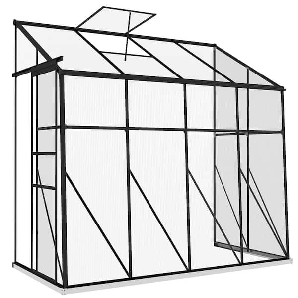 Outsunny 50 in. x 99.5 in. x 94.5 in. Aluminum alloy, Polycarbonate Black Polycarbonate GREENHOUSE