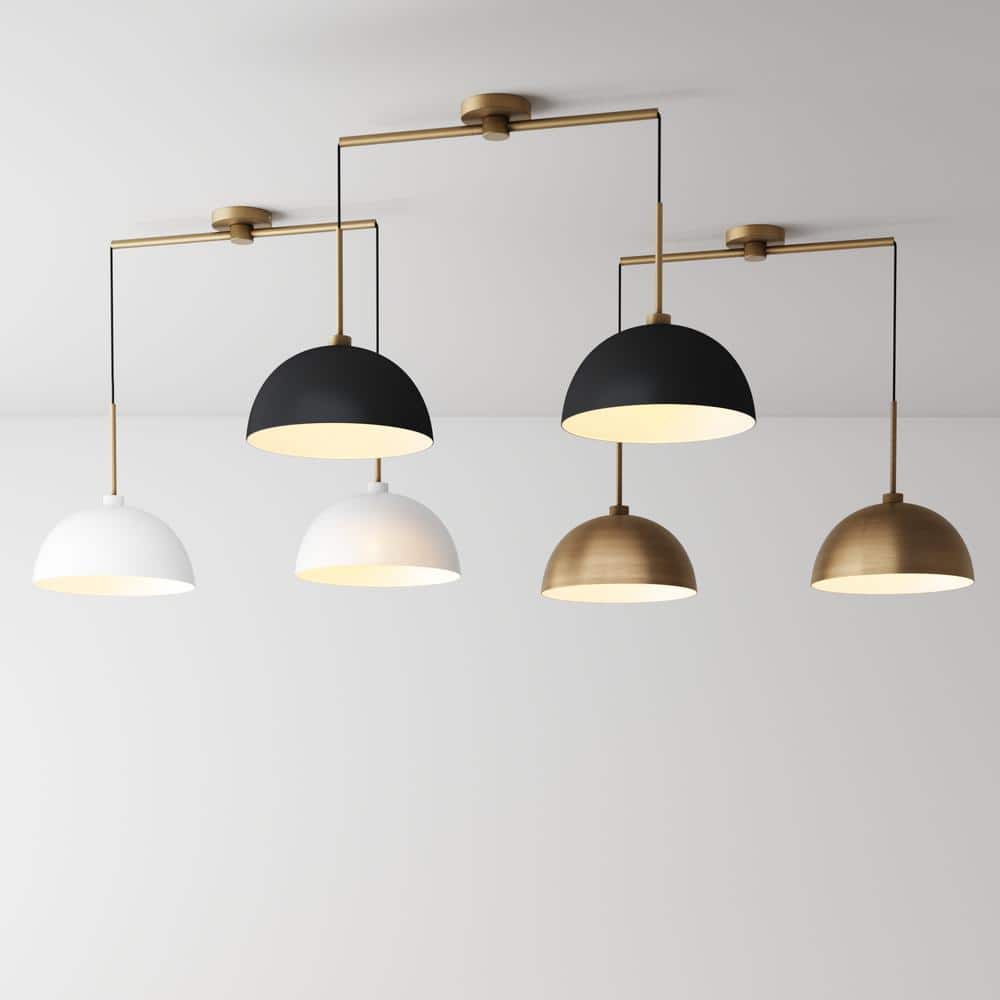 Percy Black and Gold Modern Drum Pendant Light