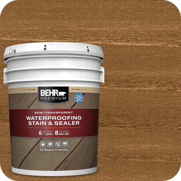5 gal. #ST-152 Red Cedar Semi-Transparent Waterproofing Exterior Wood Stain and Sealer