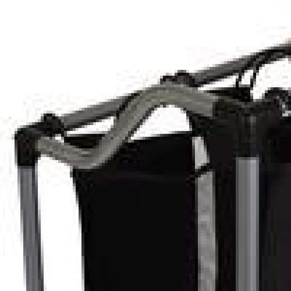 Black and Silver Triple Laundry Sorter with Wheels and Mesh Bags