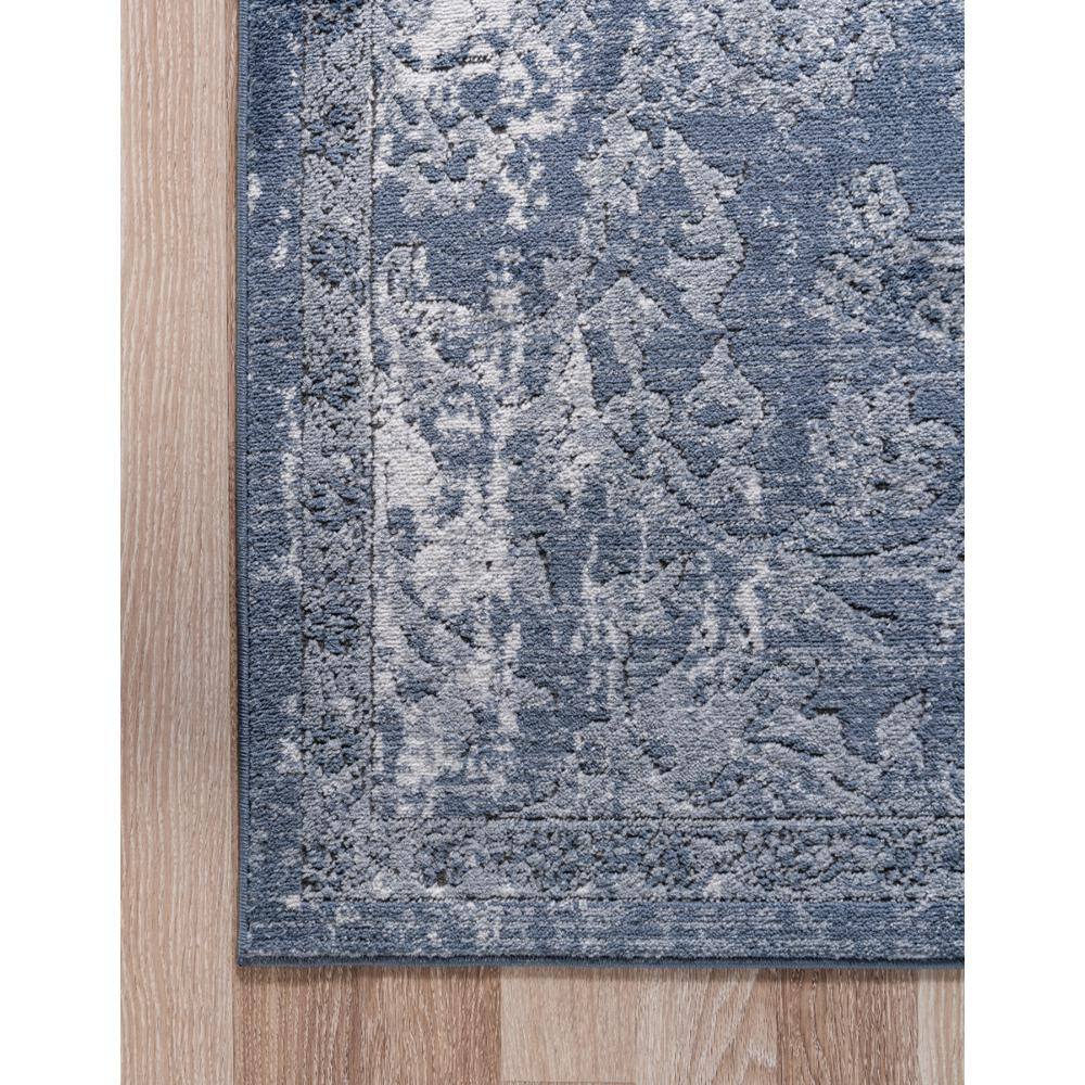 Soothing Blue & Gray Floral Indoor Rug 5'3" x 8' - Easy Care, Stain-Resistant