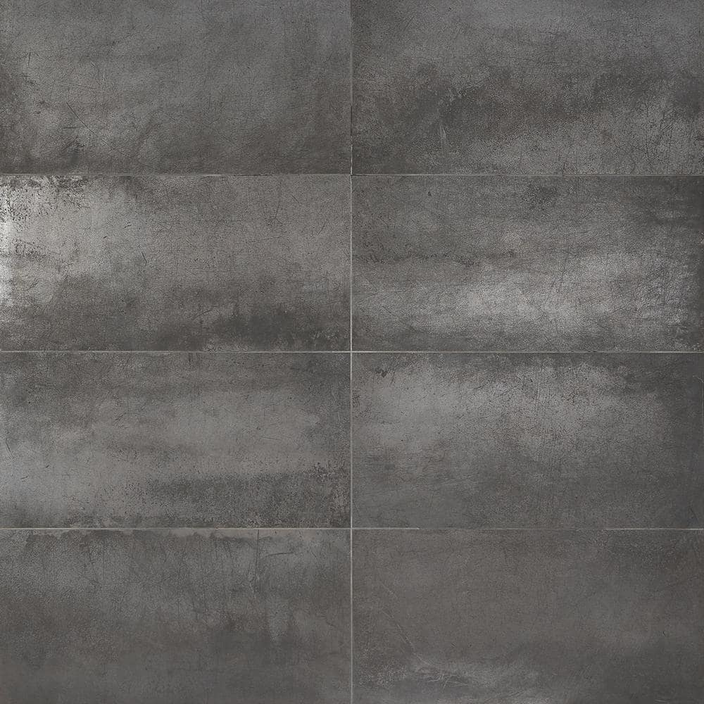 Ivy Hill Tile Forge Black 24 in. x 12 in. Matte Porcelain Floor and Wall Tile (7 Pieces, 13.56 sq. ft./Case)