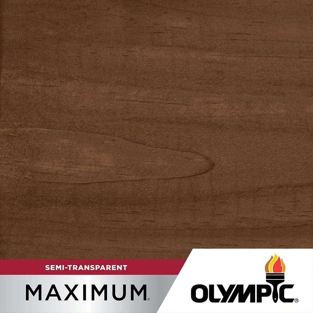Olympic Maximum 1 gal. Walnut Semi-Transparent Exterior Stain and Sealant in One Low VOC, Brown -  OLY708-01