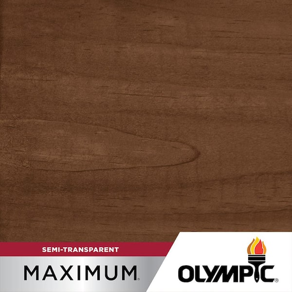 Olympic Maximum 5 Gal. Walnut Semi-Transparent Exterior Stain and Sealant in One Low VOC