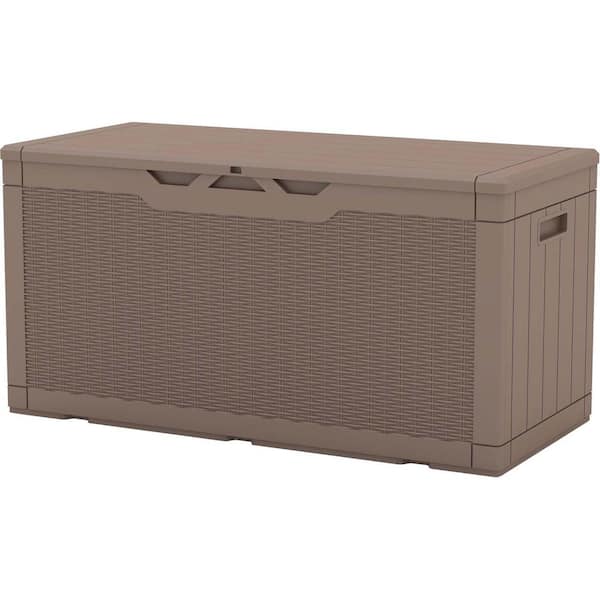 Patiowell Classics 100 Gal. Outdoor Storage Plastic Resin Deck Box In 