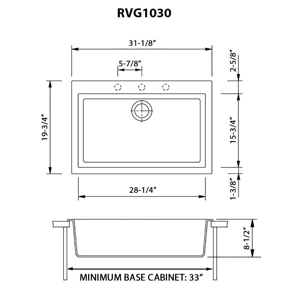 Midnight Black Granite Composite Single Bowl Kitchen Sink