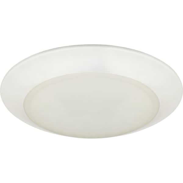 EnviroLite 8 in. 2700K White Integrated LED Recessed Surface Mounted Disk Light Trim
