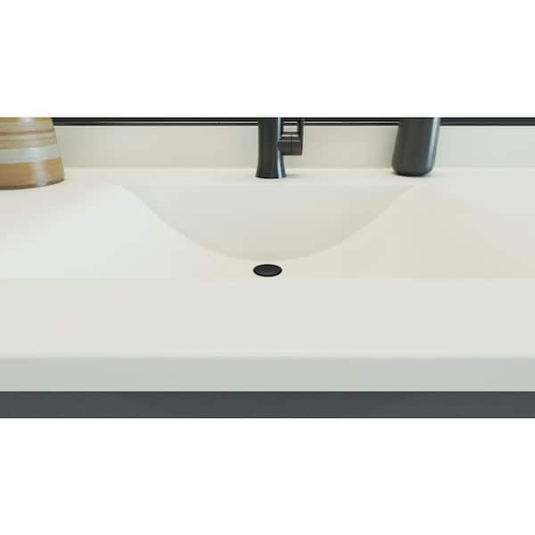 Contour 43 in. W x 22 in. D Solid Surface Vanity Top with Sink in Bisque