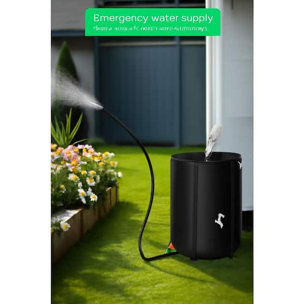 50 Gal. 500D PVC Collapsible Rain Barrel Water Collection Tank with Spigot