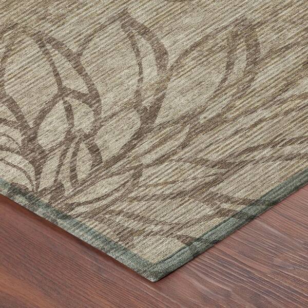 Chantille Machine Washable Indoor/Outdoor Abstract ACN2789 Beige 8 ft. x 8 ft. Round Rug