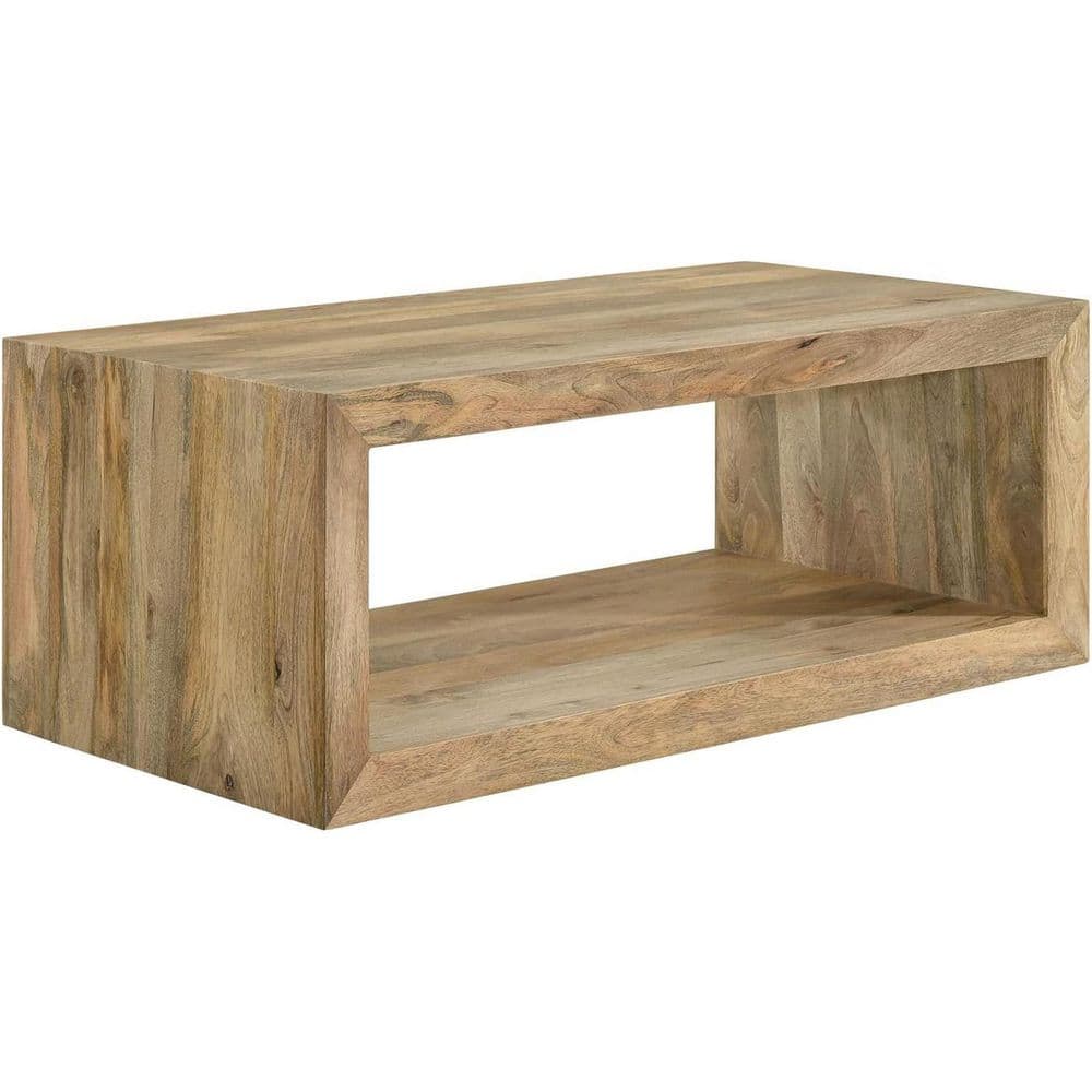 46 in. Brown Rectangle Wood Top Coffee Table