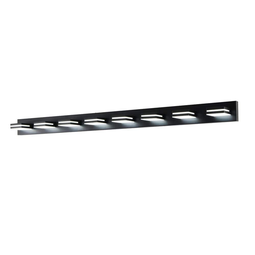 63 in. 8-Light Black Modern LED Bathroom Vanity Light, Minimalist Wall Mount Fixture Above Mirror price history on PriceWatchPro