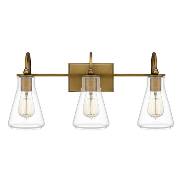 Quoizel Boyton 24 in. 3-Light Weathered Brass Vanity Light