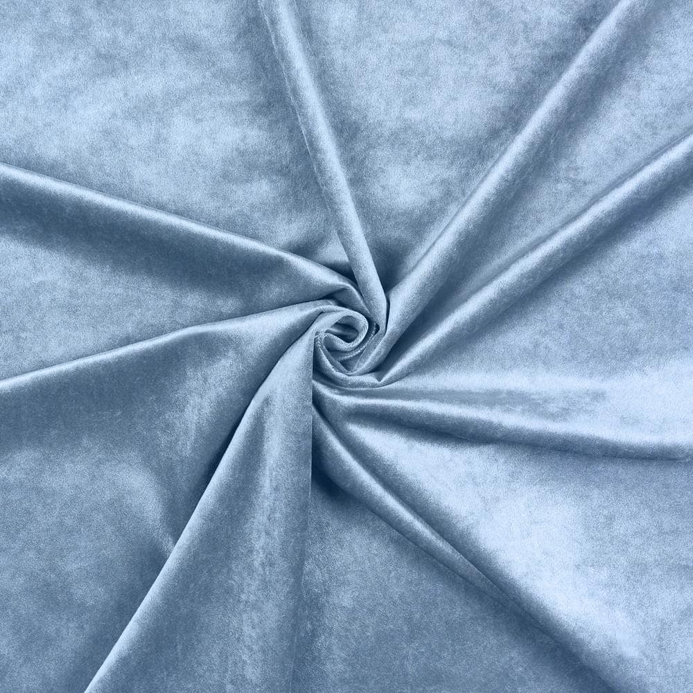 Slate Blue Velvet Light-Filtering Grommet Curtain Panels, 54" x 96"