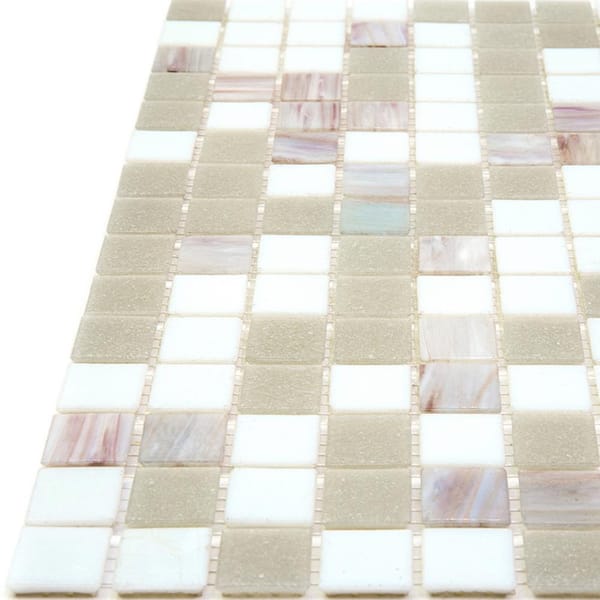 Apollo Tile Mingles White and Gray 12-in x 12-in Glossy Glass Uniform Squares Floor and Wall Tile (20-sq. ft/ Carton)