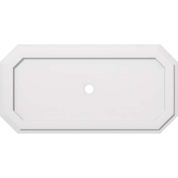 Ekena Millwork 38 in. W x 19 in. H x 2 in. ID x 1 in. P Emerald Architectural Grade PVC Contemporary Ceiling Medallion