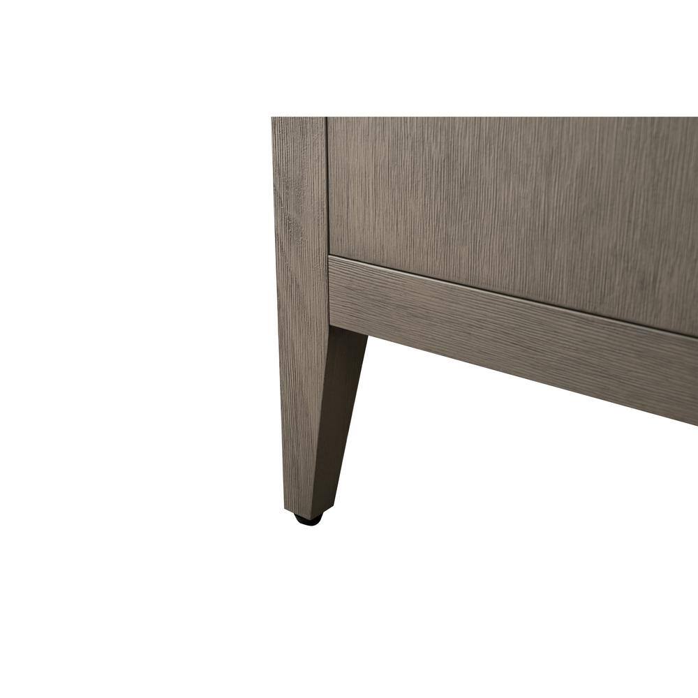 60" Driftwood Gray Double Sink Bathroom Vanity with Marble Countertop