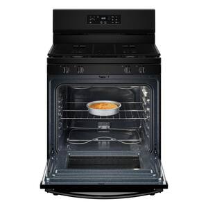 30 in. 4 Burners Freestanding Gas Range in Black with No Preheat Mode