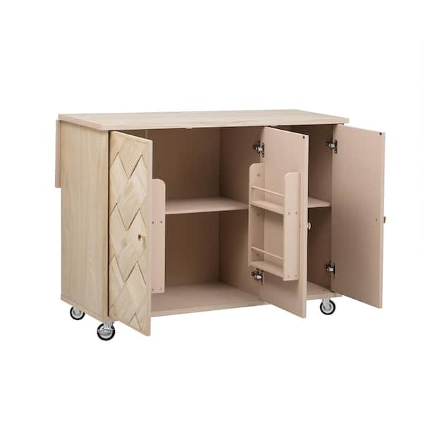 COWLOWN 51.2 in. W x 29.5 in. D x 36.2 in. H Bathroom Brown Linen Cabinet