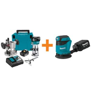 18V LXT Brushless Cordless Compact Router Kit/Bonus 18V LXT Brushless 5 in. Cordless Random Orbit Sander (Tool-Only)