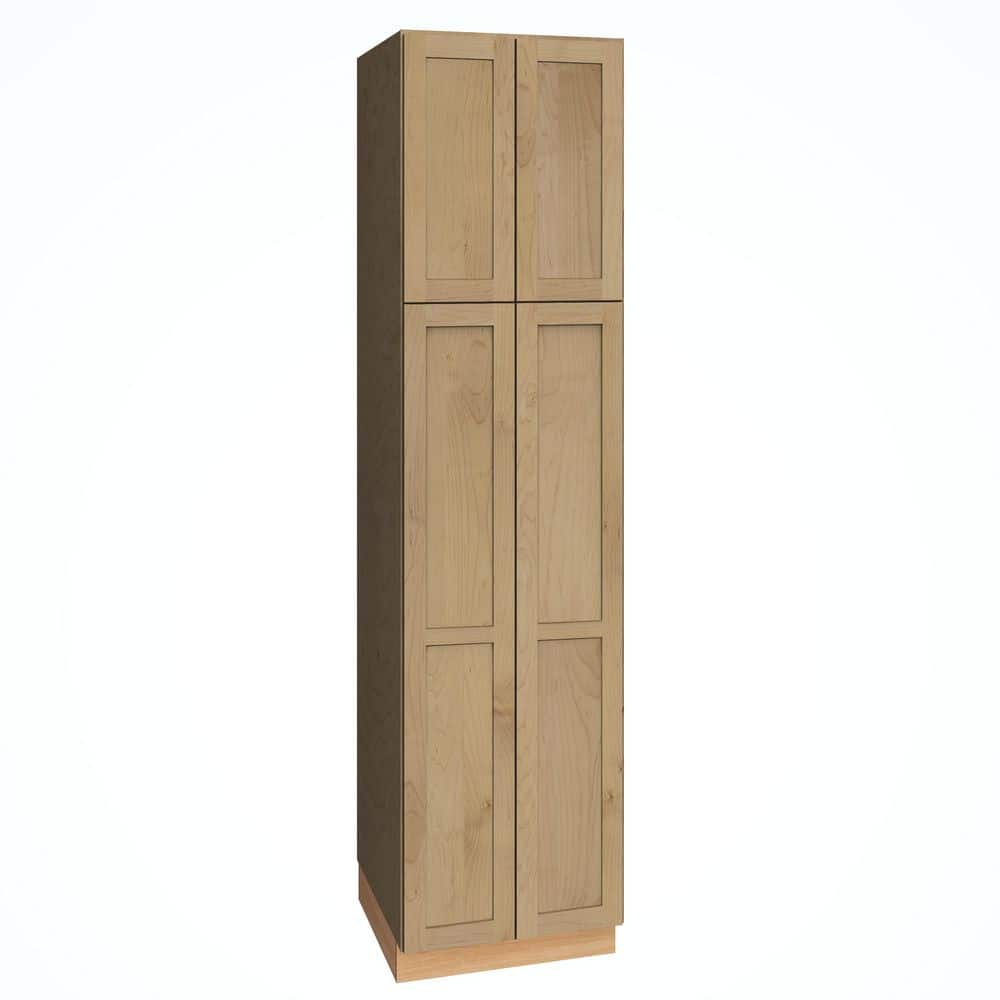 QuickShip Cottage 24 in. W x 24 in. D x 93 in. H Assembled Plywood Shaker 2-Door Pantry Kitchen Cabinet in Canopy