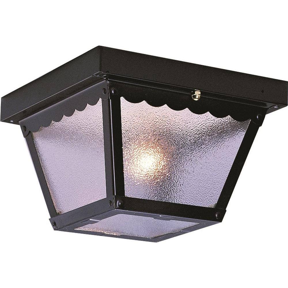 Volume Lighting 1 Light Outdoor Black Flush Mount Ceiling Fixture V7231 5 The Home Depot Volume Lighting 1 Light Outdoor Black, 1 Light Outdoor Black Flush Mount Ceiling Fixture