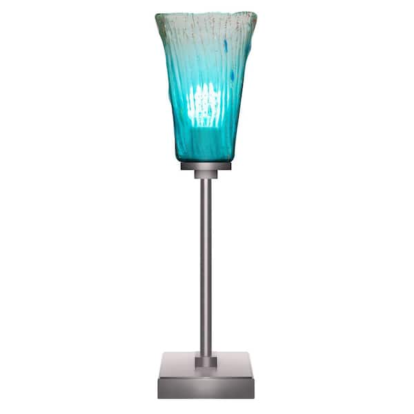 Unbranded Quincy 18.25 in. Graphite Accent Lamp with Glass Shade