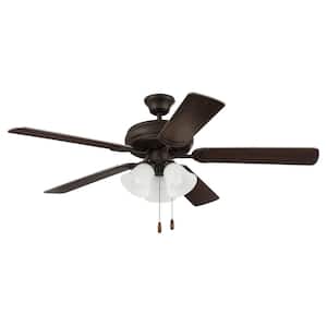 Decorator's Choice 52 in. Indoor Tri-Mount 3-Speed Reversible Motor Espresso Finish Ceiling Fan with 3-Light Kit