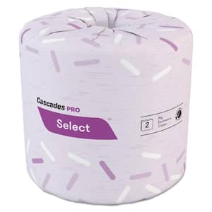 Select Standard Toilet Paper, 2-Ply, White, 4.31 x 3.25, 550/Roll, 80 Roll/Carton