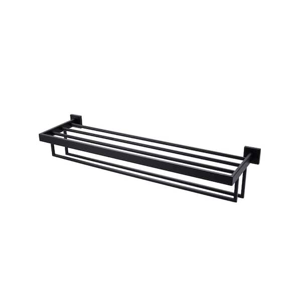 32 in. Wall Mounted Double Towel Bar in Matte Black