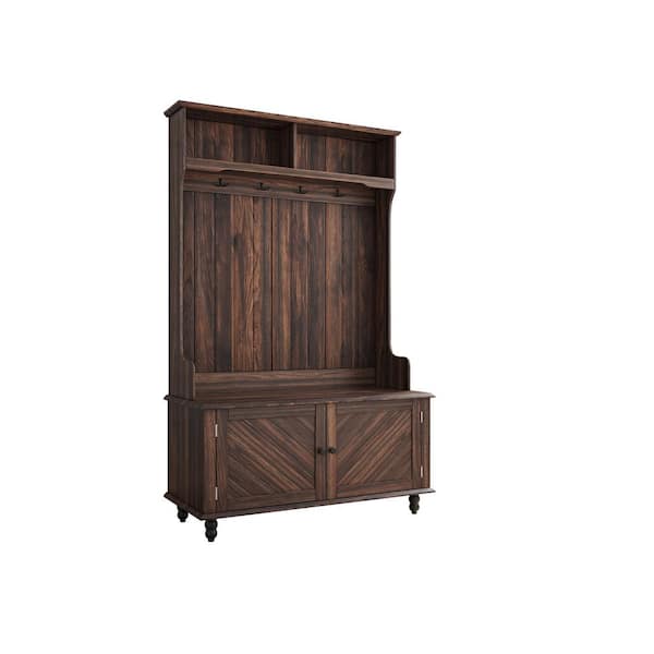 STICKON 40.1 in. W Tiger Hall Tree with 2-Doors and 4-Hooks