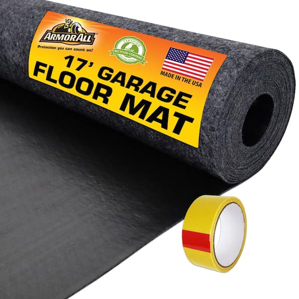 Garage Floor Mat 7 ft. 4 in. W x 17 ft. L Charcoal Commercial/Residential Absorbent Waterproof Garage Flooring Rolls