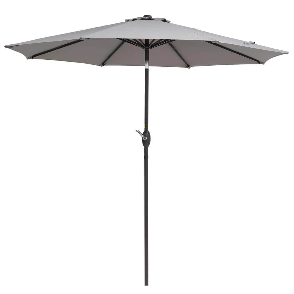 9 ft. Outdoor Steel Patio Umbrella Market Umbrella, Tilt Adjustment and Cra