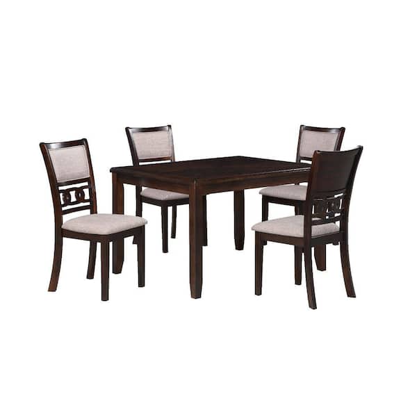 Benjara Modern Style 36 in. Brown Wooden 4-Legs Dining Table Set (Seats 4)